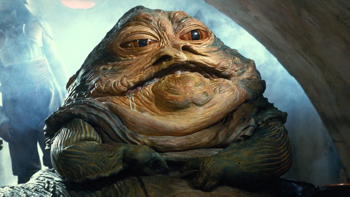 Screenshot of Jabba the Hutt, as seen in Return of the Jedi